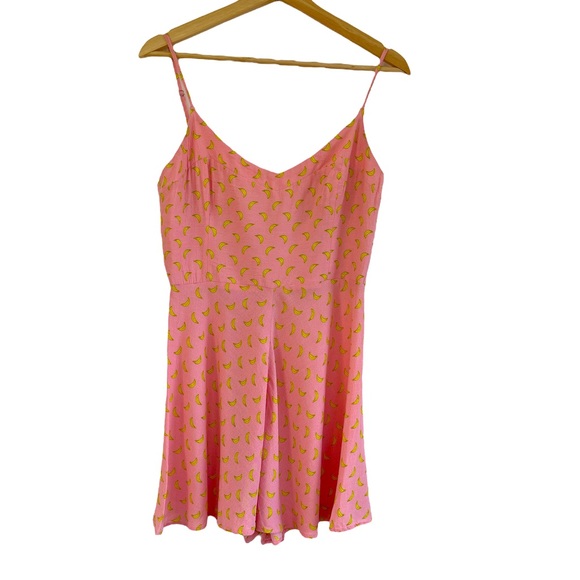 Zara Gone Bananas Pink Spaghetti Strap Romper Blogger Favorite Size Medium - Picture 7 of 14